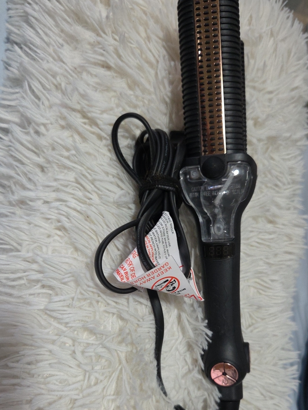 Black and Rose Gold Hot Air Styling Brush - Women Hair Styling